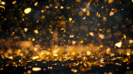 Obraz premium Abstract background party celebration gold confetti.