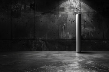 Concrete floor with white lamp spotlight for background - generative ai