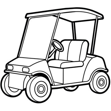 recommend clip art: Golf cart outline illustration digital coloring book page line art drawing