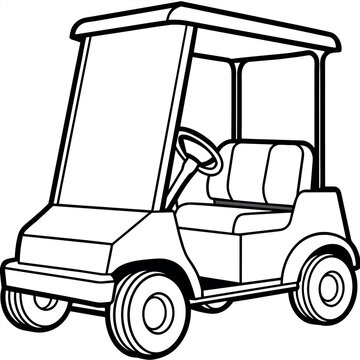 recommend clip art: Golf cart outline illustration digital coloring book page line art drawing