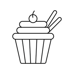 cupcake icon with white background vector stock illustration