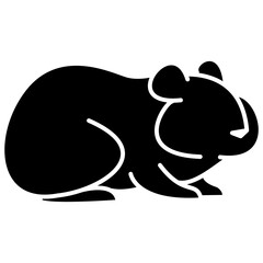hamster glyph vector icon