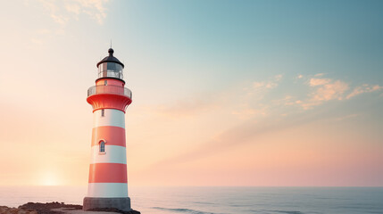 Lighthouse with clean pastel light