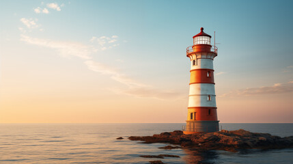 Fototapeta premium Lighthouse with clean pastel light
