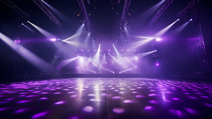 Beautiful blurred background of empty wooden stage