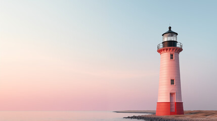 Lighthouse with clean pastel light