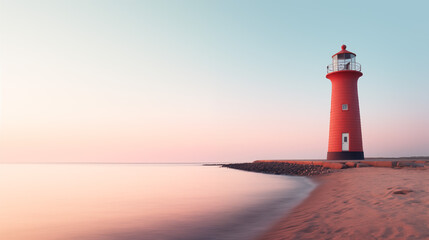 Fototapeta premium Lighthouse with clean pastel light