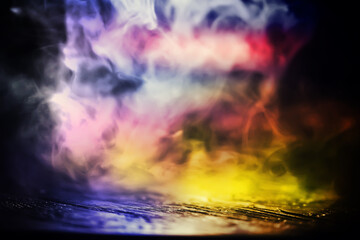 multicolor smoke on black background
