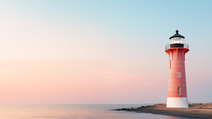 Lighthouse with clean pastel light