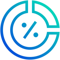 Pie Charts Blue Outline Icon Pack