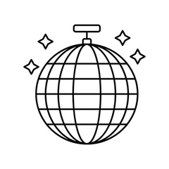 disco ball icon with white background vector stock illustration