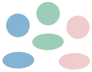 Colorful circles, ovals (blue, green, pink),PNG
