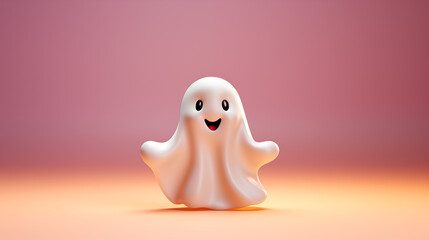 Halloween ghost doll in pastel light