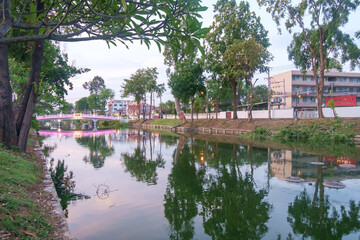 Moat area in the city park