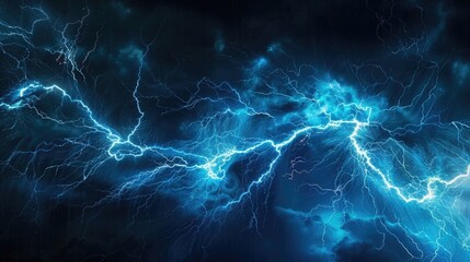 Blue lightning plasma and electrical background