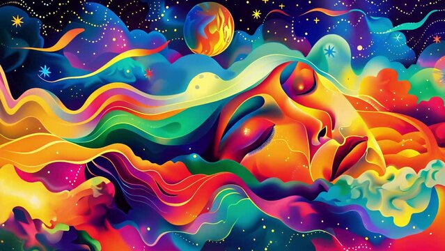 A colorful diagram depicting the different stages of sleep and how to use the MILD Mnemonic Induction of Lucid Dreams od to become aware and in control of your dreams. .