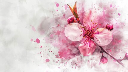 Elegant flower with watercolor style for background