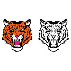 Angry Tiger Transparent Svg, Tiger Head PNG, Tiger Face Svg, Angry Tiger Color Svg, Coloring Tiger Head Svg, Tiger Logo, Jungle Cat, Big Cat Cricut Silhouette Cut, Tiger head cut file, tiger face svg