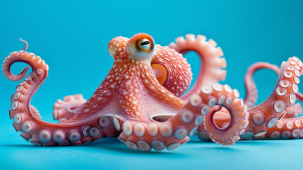 octopus on a blue background