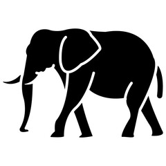 elephant glyph vector icon