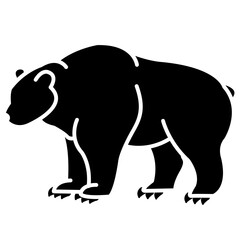 Fototapeta premium bear glyph vector icon
