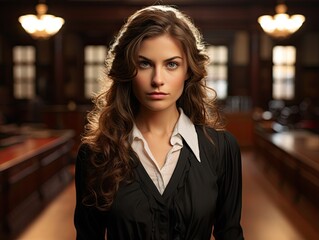 Confident woman in formal attire