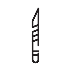 Scalpel Knife Medical Line Icon