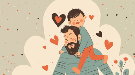 Fathers day design over beige backgrounddd vector illustration