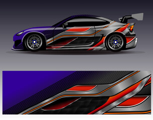 Car wrap design vector.Graphic abstract stripe racing background designs for vehicle, rally, race, adventure and car racing liverY