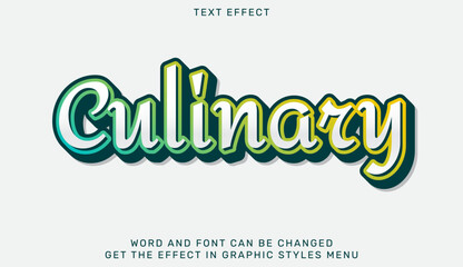 Culinary text effect template in 3d design
