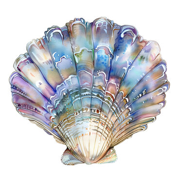 recommend clip art: Pearl seashell watercolor clipart illustration on transparent background