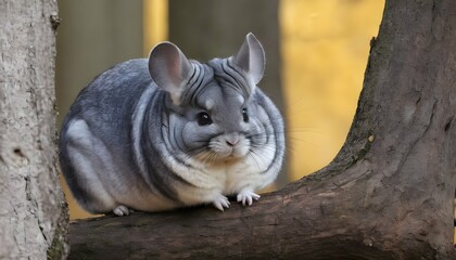 A Chinchilla In A Garden Of Giant Larches  3 - obrazy, fototapety, plakaty