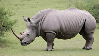 A Rhinoceros In A Safari Expedition - obrazy, fototapety, plakaty