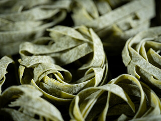Dried spinach pasta noodles	