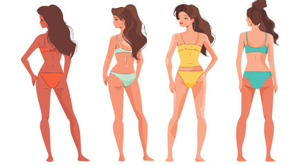 Young woman with swimsuit on white background Vector