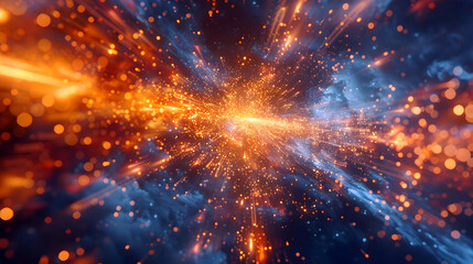 Fototapeta premium Surging Cosmic Energies:A Captivating Visualisation of the Quantum Frontier