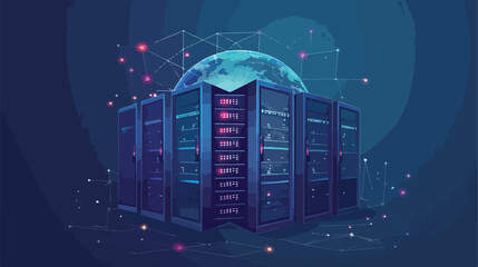 Global hosting data center icon image vector illustration