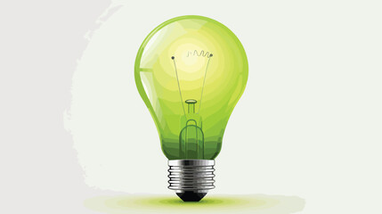 Green light bulb over white Vector stylee vector design