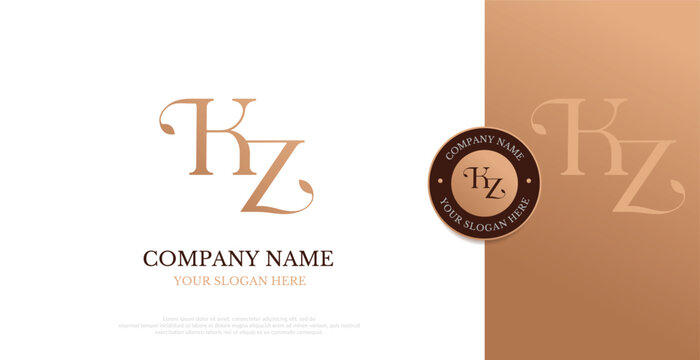 Initial KZ Logo Design Vector 