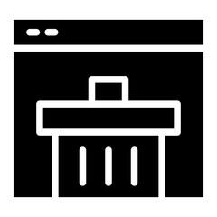 Trash bin. Vector isolated icon. Black vector trash dusbin sign icon isolated elements.