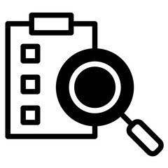 Audit document icon. Result report vector illustration on white isolated background. 