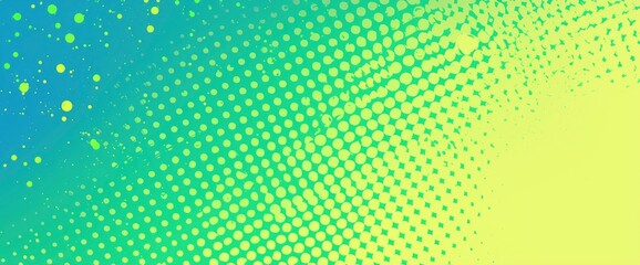 A background featuring green dots in a pop art halftone style with a gradation of colors, Cartoon background