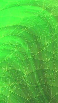 Vertical video abstract green yellow polygon tech network with connect technology background. Abstract lines texture background.