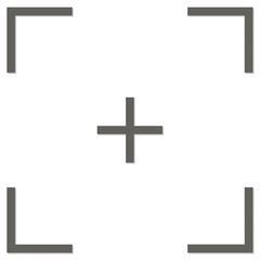 Gray Camera Focus Icon Isolated on White