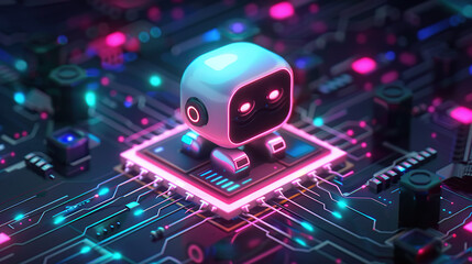 Artificial intelligence chat bot connected to computer processing unit