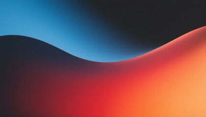 Black blue orange red abstract grainy poster background vibrant color wave dark noise texture cover header design