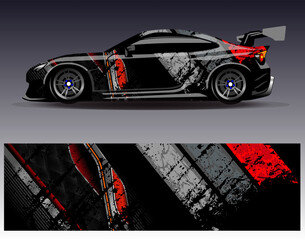 Car wrap design vector.Graphic abstract stripe racing background designs for vehicle, rally, race, adventure and car racing liverY