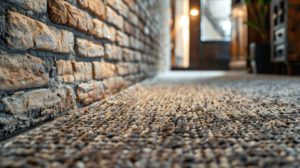Soft carpet with brick wall pattern as background