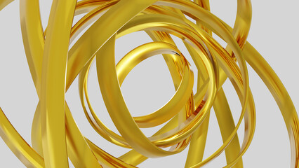 abstract gold ring random rotate orbit , 3d render © Modulo.18