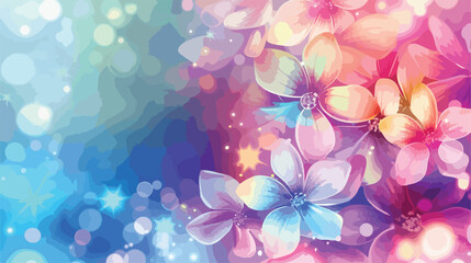 Illustration of lights glows blur and bright flowers